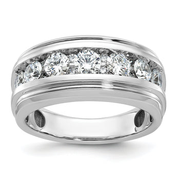 14k White Gold Men's Lab Grown VS/SI FGH Dia Complete Ring - Sophia Jewelers