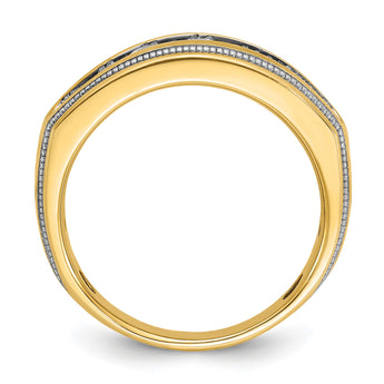 14k with White Rhodium Men's Polished and Milgrain 1 Carat Lab Grown Diamond Ring, Size 10 - Birthstone Company