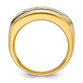 14k Men's Lab Grown VS/SI FGH Dia with White Rhodium Complete Rin, Size 10 - Birthstone Company