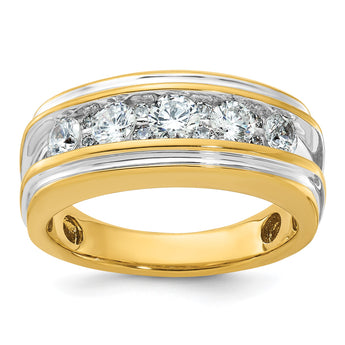 14k Men's Lab Grown VS/SI FGH Dia with White Rhodium Complete Rin, Size 10 - Birthstone Company