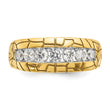 14k Men's Polished and Nugget Texture 7-Stone 1 Carat Lab Grown Diamond Ring, Size 10 - Birthstone Company