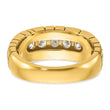 14k Men's Polished and Nugget Texture 7-Stone 1 Carat Lab Grown Diamond Ring, Size 10 - Birthstone Company