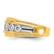 IBGoodman 10k with White Rhodium Men's Polished and Grooved 2 Carat A Quality Diamond Ring