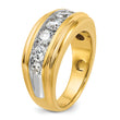 IBGoodman 10k with White Rhodium Men's Polished and Grooved 2 Carat A Quality Diamond Ring