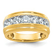 IBGoodman 10k with White Rhodium Men's Polished and Grooved 2 Carat A Quality Diamond Ring