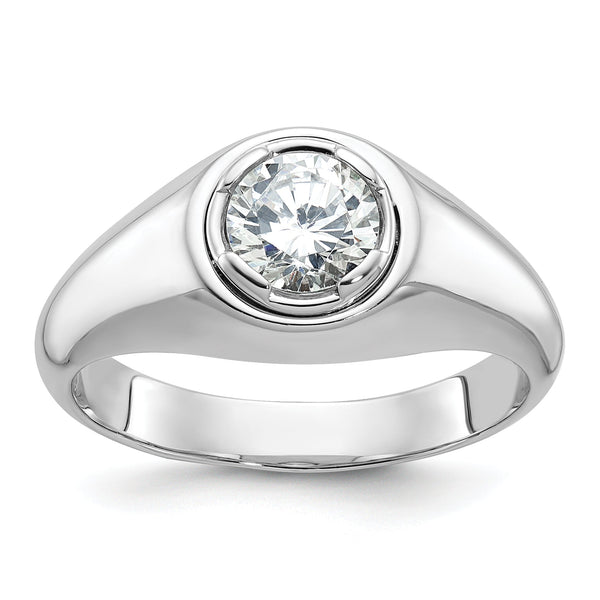 14k White Gold Men's Complete Lab Grown VS/SI FGH Dia Ring - Sophia Jewelers