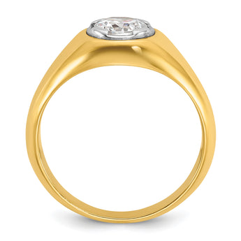 14k 1 carat Lab Grown Diamond VS/SI+ G+ Round Complete Men's Ring, Size 10 - Birthstone Company