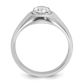 14k White Gold 1 carat Lab Grown Diamond VS/SI+ G+ Oval Complete Men's Ring, Size 10 - Birthstone Company