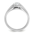 14k White Gold Men's Oval Complete Lab Grown VS/SI FGH Dia Ring - Sophia Jewelers