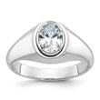 14k White Gold Men's Oval Complete Lab Grown VS/SI FGH Dia Ring - Sophia Jewelers