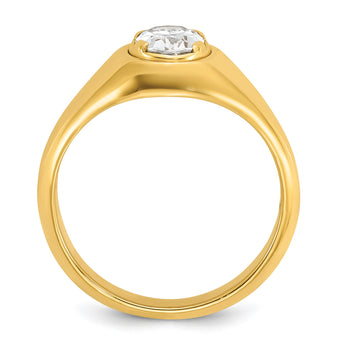 14k 1 carat Lab Grown Diamond VS/SI+ G+ Oval Complete Men's Ring, Size 10 - Birthstone Company
