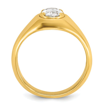 14k Men's Oval Complete Lab Grown VS/SI FGH Dia Ring - Sophia Jewelers