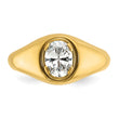 14k 1 carat Lab Grown Diamond VS/SI+ G+ Oval Complete Men's Ring, Size 10 - Birthstone Company