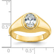 14k 1 carat Lab Grown Diamond VS/SI+ G+ Oval Complete Men's Ring, Size 10 - Birthstone Company