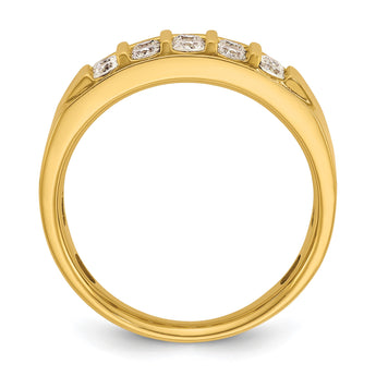14k Men's Polished 4-Row 1 Carat Lab Grown VS/SI FGH Diamond Ring, Size 10 - Birthstone Company