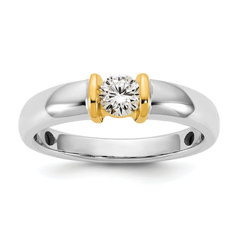 14k Two-Tone 1/3 carat Lab Grown Diamond VS/SI+ G+ Complete Ladies Wedding Band