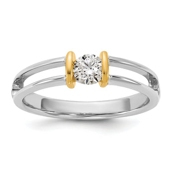 14k Two-Tone 1/3 carat Lab Grown Diamond VS/SI+ G+ Complete Ladies Wedding Band