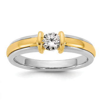 14k Two-Tone 1/3 carat Lab Grown Diamond VS/SI+ G+ Complete Ladies Wedding Band