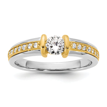 14k Two-tone 1/2 carat Ladies Wedding Band