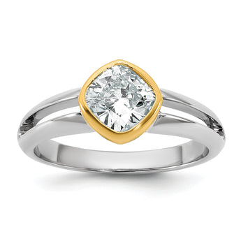 14k Two-Tone 1 carat Lab Grown Diamond VS/SI+ G+ Complete Ladies Wedding Band