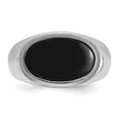 Men's East-West Oval Onyx Ring in 14K White Gold, Size 10