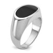 Men's East-West Oval Onyx Ring in 14K White Gold, Size 10