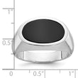Men's East-West Oval Onyx Ring in 14K White Gold, Size 10
