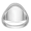 Men's Oval Onyx Ring in 14K White Gold, 18.1mm, Size 10