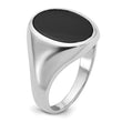 Men's Oval Onyx Ring in 14K White Gold, 18.1mm, Size 10