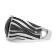 Men's Black Onyx Ring in 14K White Gold, Size 10