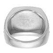 Men's Cushion Onyx Star Ring in 14K White Gold, Antiqued, Size 10