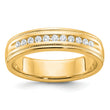 IBGoodman 10k Men's Polished and Milgrain 11-Stone 1/4 Carat A Quality Diamond Ring