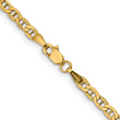 14K 16 inch 3.2mm Semi-Solid Anchor with Lobster Clasp Chain
