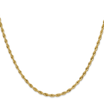 Sophia Jewelers 14K Gold Women's Semi-Solid Rope Necklace with Polished Finish - 28