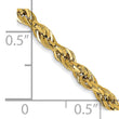 14K 7 inch 2.8mm Semi Solid Rope with Lobster Clasp Chain
