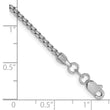 14K White Gold 7 inch 1.75mm Semi-Solid Round Box with Lobster Clasp Bracelet