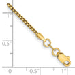 14K 7 inch 1.5mm Semi-Solid Round Box with Lobster Clasp Bracelet