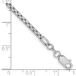 14K White Gold 7 inch 2.45mm Semi-Solid Round Box with Lobster Clasp Bracelet