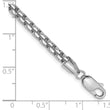 14K White Gold 7 inch 3.6mm Semi-Solid Round Box with Lobster Clasp Bracelet