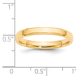 14k Yellow Gold 3mm Beveled Edge Comfort Fit Wedding Band Size 4