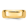14k Yellow Gold 8mm Beveled Edge Comfort Fit Wedding Band Size 4