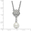 1928 Silver-tone Crystal and Imitation Pearl 16in With 3in ext. Necklace