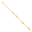 14k Polished 5.5in Heart ID Bracelet