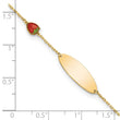14k Enameled Strawberry Baby ID 5.5in w/.5 in Ext Bracelet