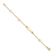 14K Polished ID with Flower Childrens Bracelet