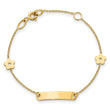 14K Polished ID with Flower Childrens Bracelet