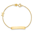14k Polished 5.5in Bow ID Bracelet