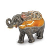 Luxury Giftware Pewter Bejeweled Crystals Gold-tone Enameled PRINCESS JAIPUR Elephant Trinket Box with Matching 18 Inch Necklace