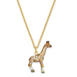 Luxury Giftware Pewter Bejeweled Crystals Gold-tone Enameled GINA & GEORGIE Mother & Baby Giraffes Trinket Box with Matching 18 Inch Necklace