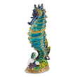 Luxury Giftware Pewter Bejeweled Crystals Gold-tone Enameled SIMON Seahorse Trinket Box with Matching 18 Inch Necklace
